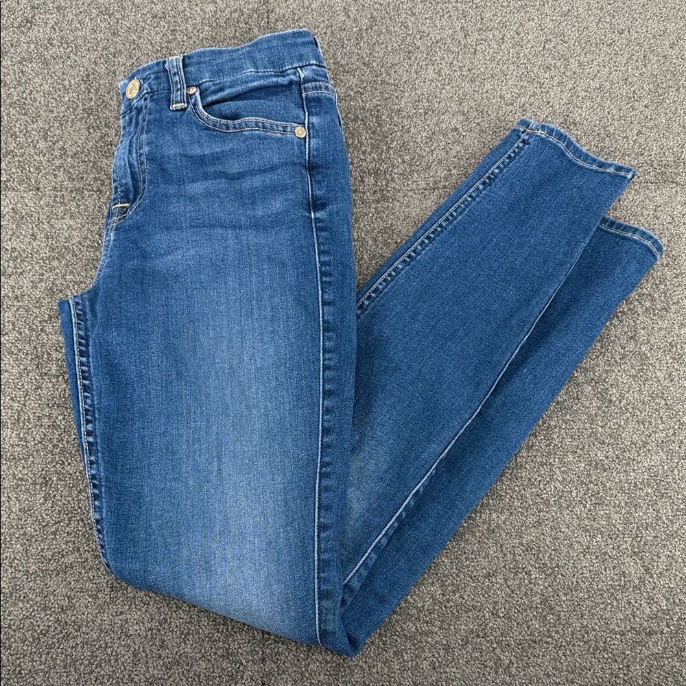 7 For All Mankind Jeans Wm 25  B(air) Denim The Ankle Skinny Blue